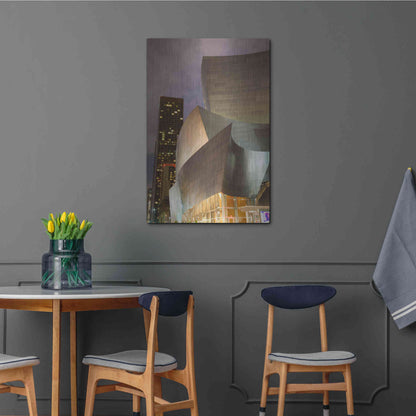 Luxe Metal Art 'Old Meets New Disney Concert Hall' by Chris Moyer, Metal Wall Art,24x36