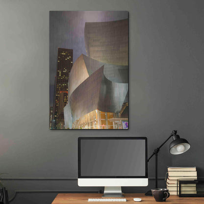 Luxe Metal Art 'Old Meets New Disney Concert Hall' by Chris Moyer, Metal Wall Art,24x36