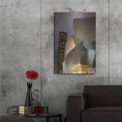 Luxe Metal Art 'Old Meets New Disney Concert Hall' by Chris Moyer, Metal Wall Art,24x36