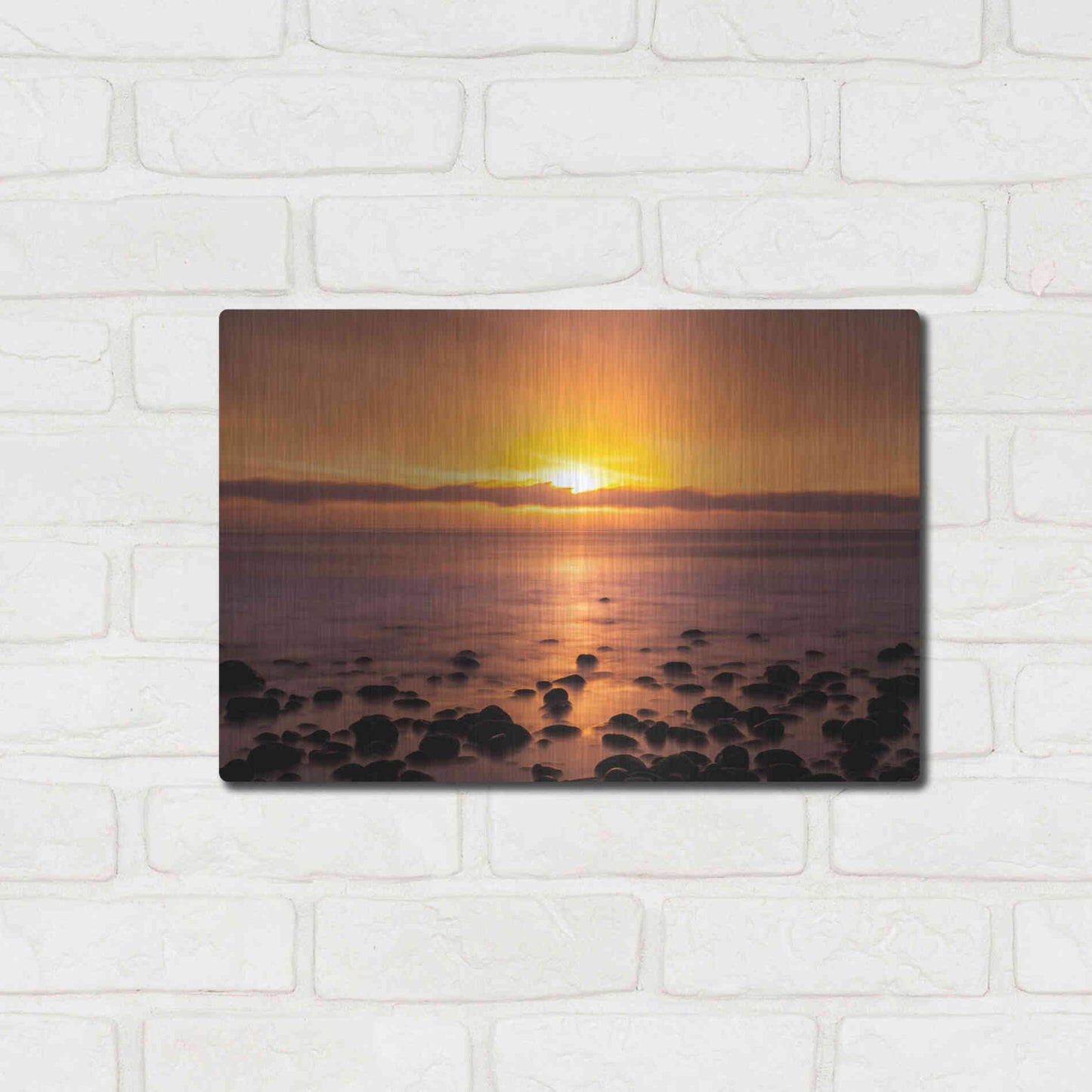 Luxe Metal Art 'Pacific Sunset' by Chris Moyer, Metal Wall Art,16x12