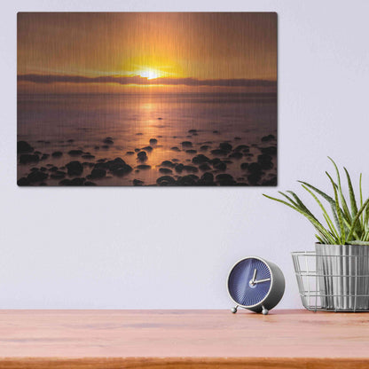 Luxe Metal Art 'Pacific Sunset' by Chris Moyer, Metal Wall Art,16x12
