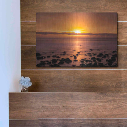 Luxe Metal Art 'Pacific Sunset' by Chris Moyer, Metal Wall Art,16x12