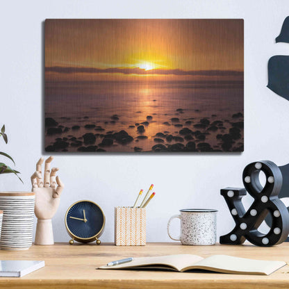 Luxe Metal Art 'Pacific Sunset' by Chris Moyer, Metal Wall Art,16x12