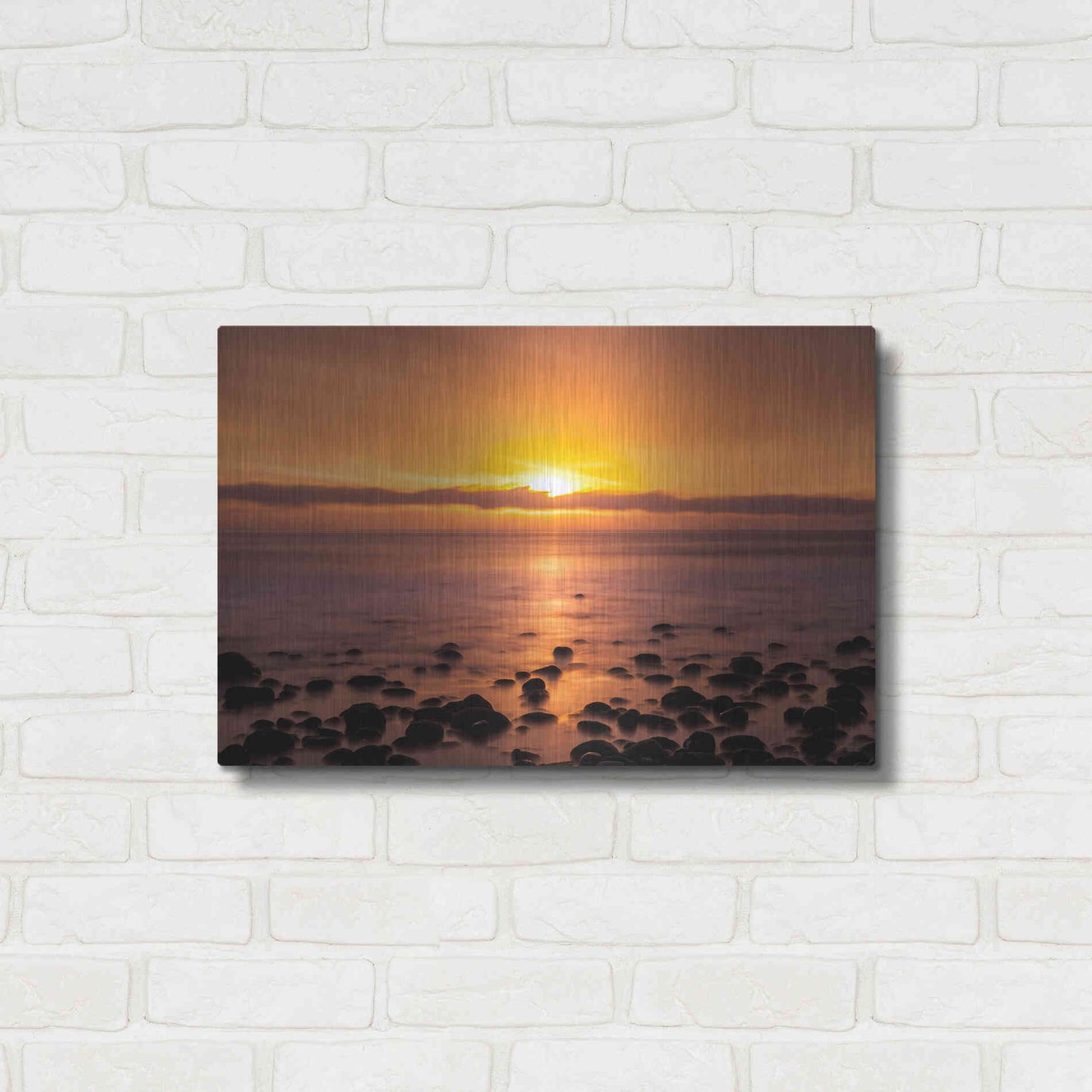 Luxe Metal Art 'Pacific Sunset' by Chris Moyer, Metal Wall Art,24x16