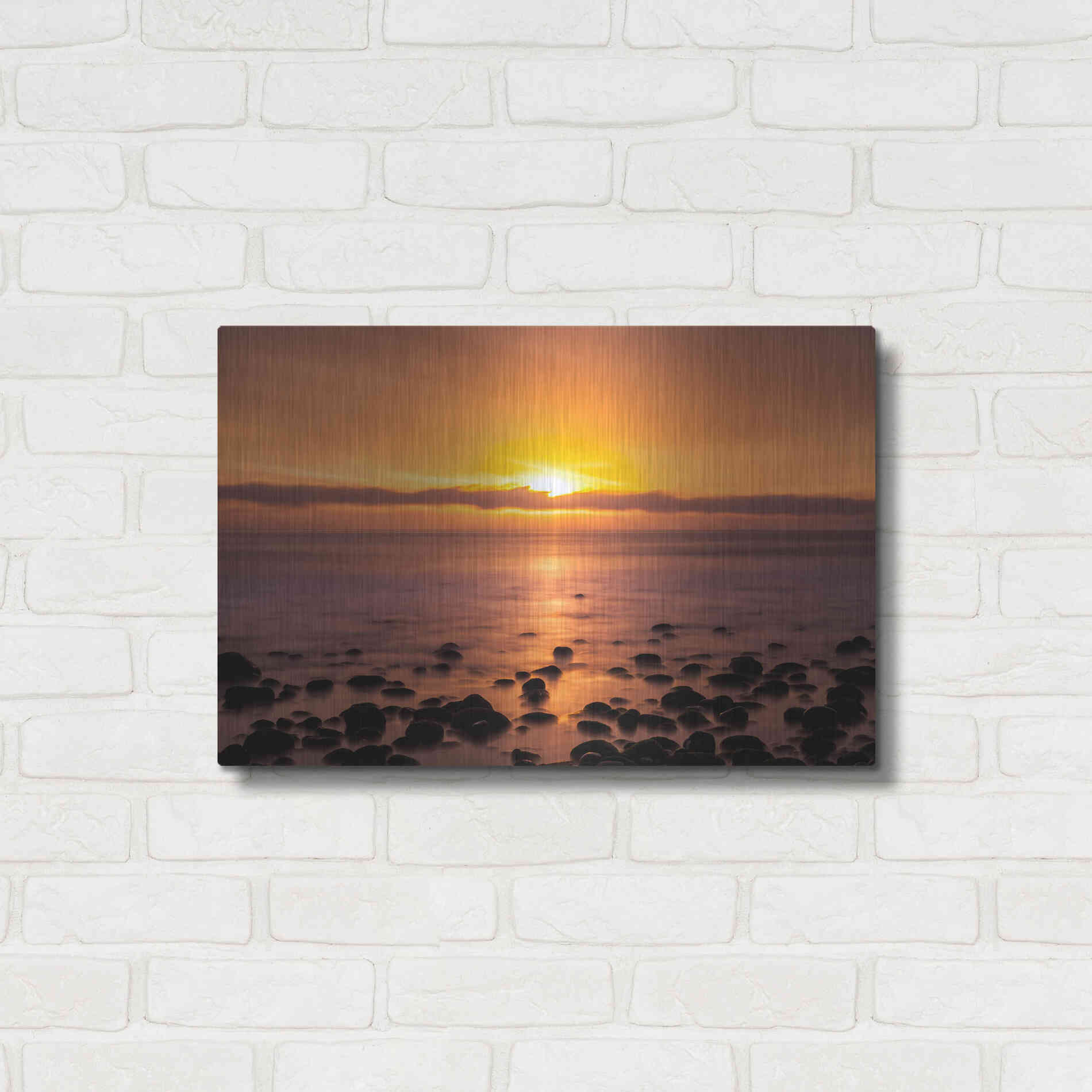 Luxe Metal Art 'Pacific Sunset' by Chris Moyer, Metal Wall Art,24x16