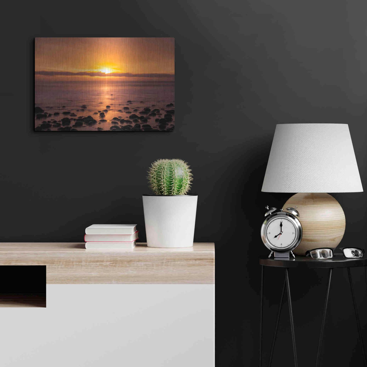 Luxe Metal Art 'Pacific Sunset' by Chris Moyer, Metal Wall Art,24x16