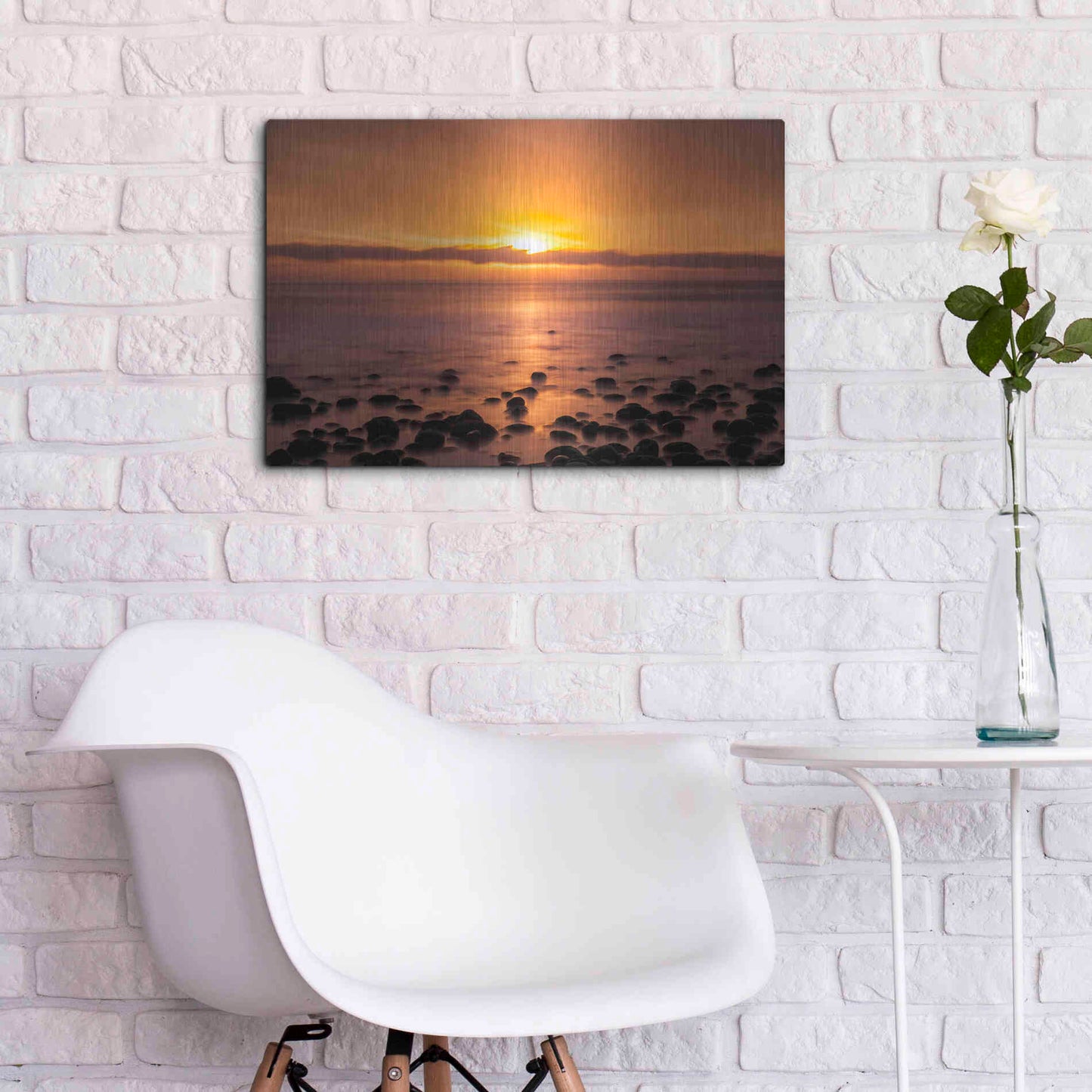 Luxe Metal Art 'Pacific Sunset' by Chris Moyer, Metal Wall Art,24x16