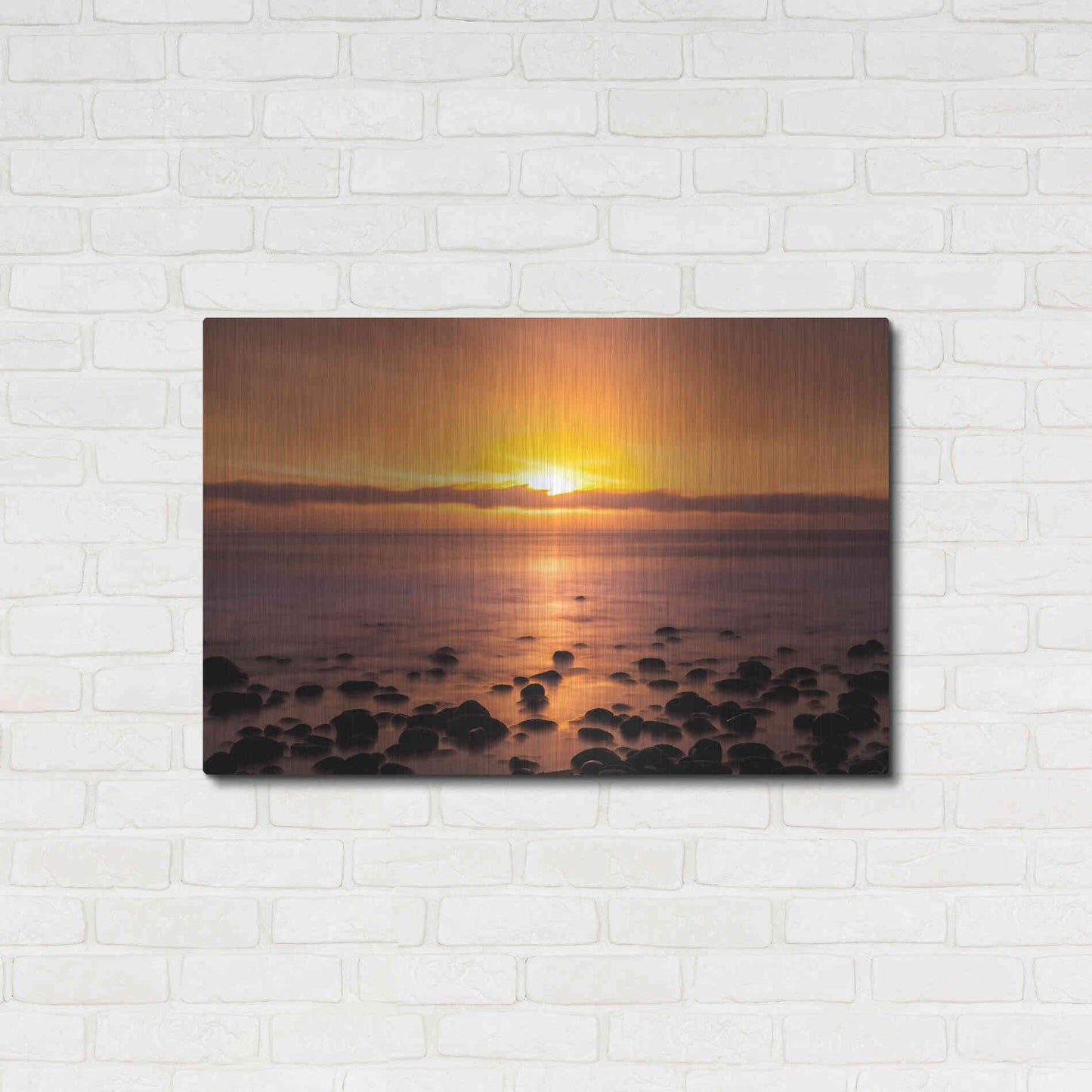 Luxe Metal Art 'Pacific Sunset' by Chris Moyer, Metal Wall Art,36x24