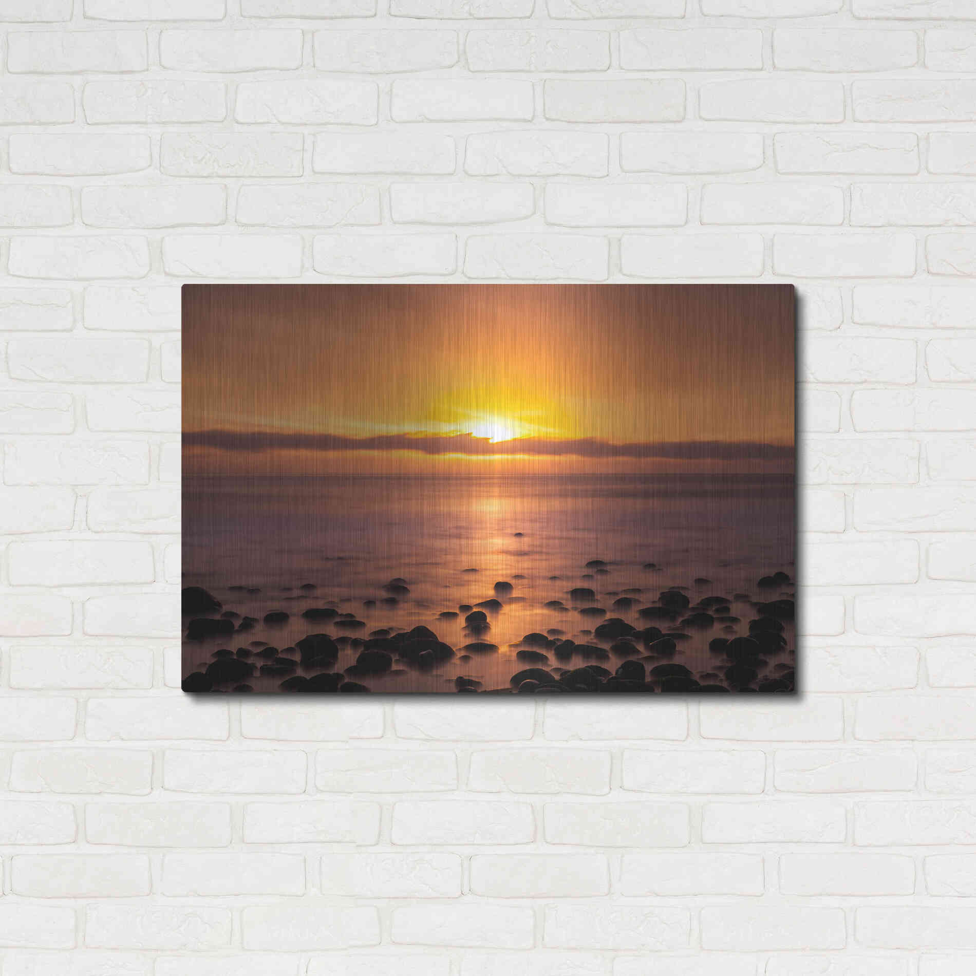 Luxe Metal Art 'Pacific Sunset' by Chris Moyer, Metal Wall Art,36x24