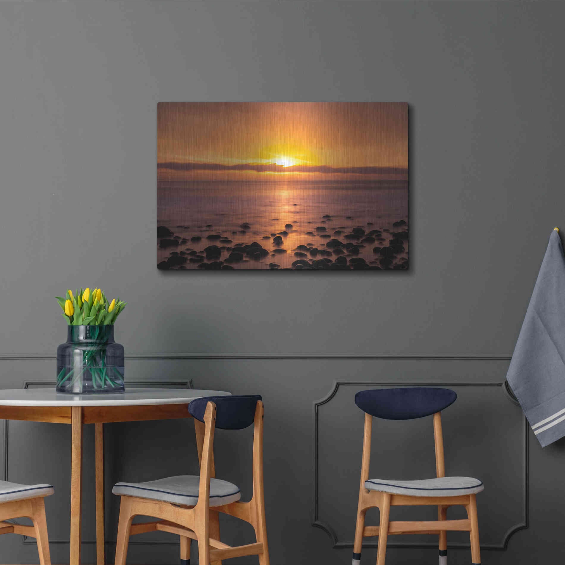 Luxe Metal Art 'Pacific Sunset' by Chris Moyer, Metal Wall Art,36x24