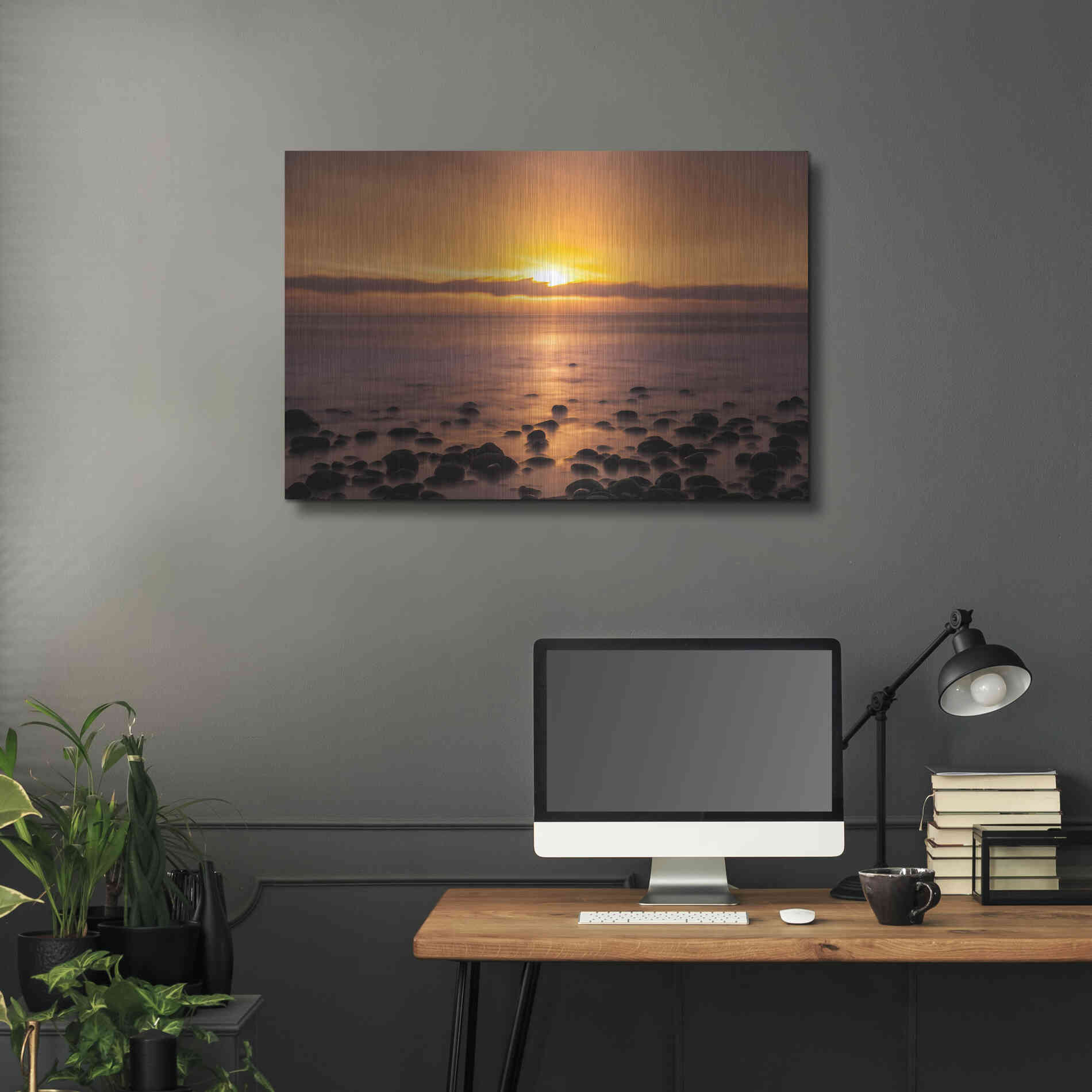 Luxe Metal Art 'Pacific Sunset' by Chris Moyer, Metal Wall Art,36x24