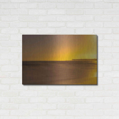 Luxe Metal Art 'Pier Orange' by Chris Moyer, Metal Wall Art,36x24