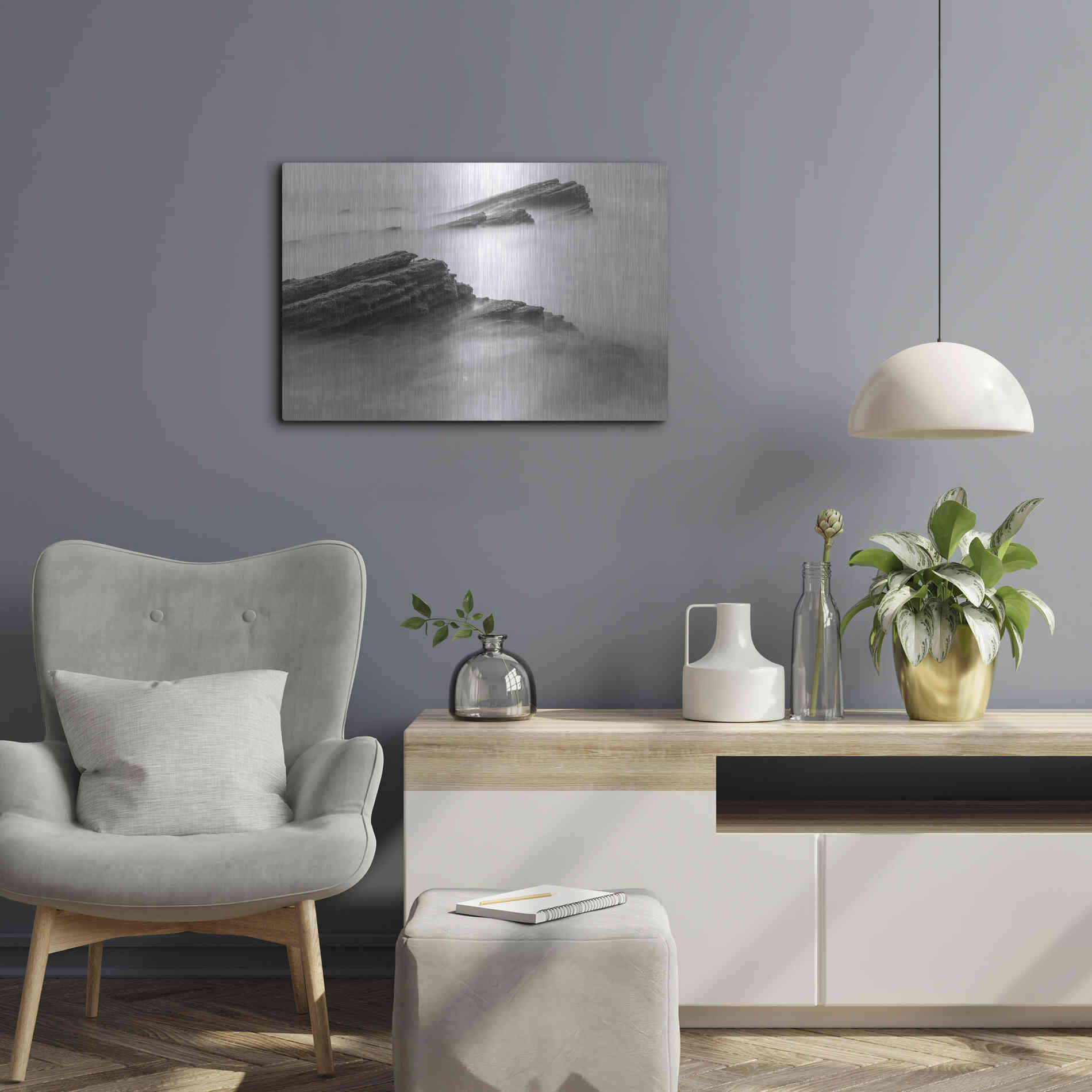 Luxe Metal Art 'Reaching Through' by Chris Moyer, Metal Wall Art,24x16