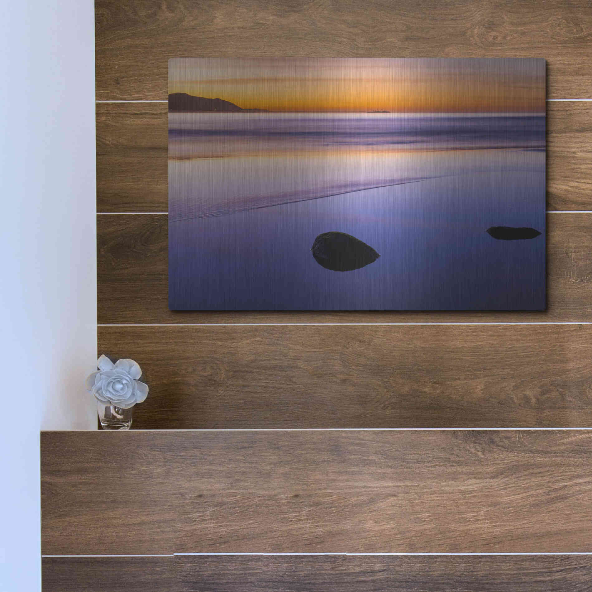 Luxe Metal Art 'Rincon Reflections' by Chris Moyer, Metal Wall Art,16x12