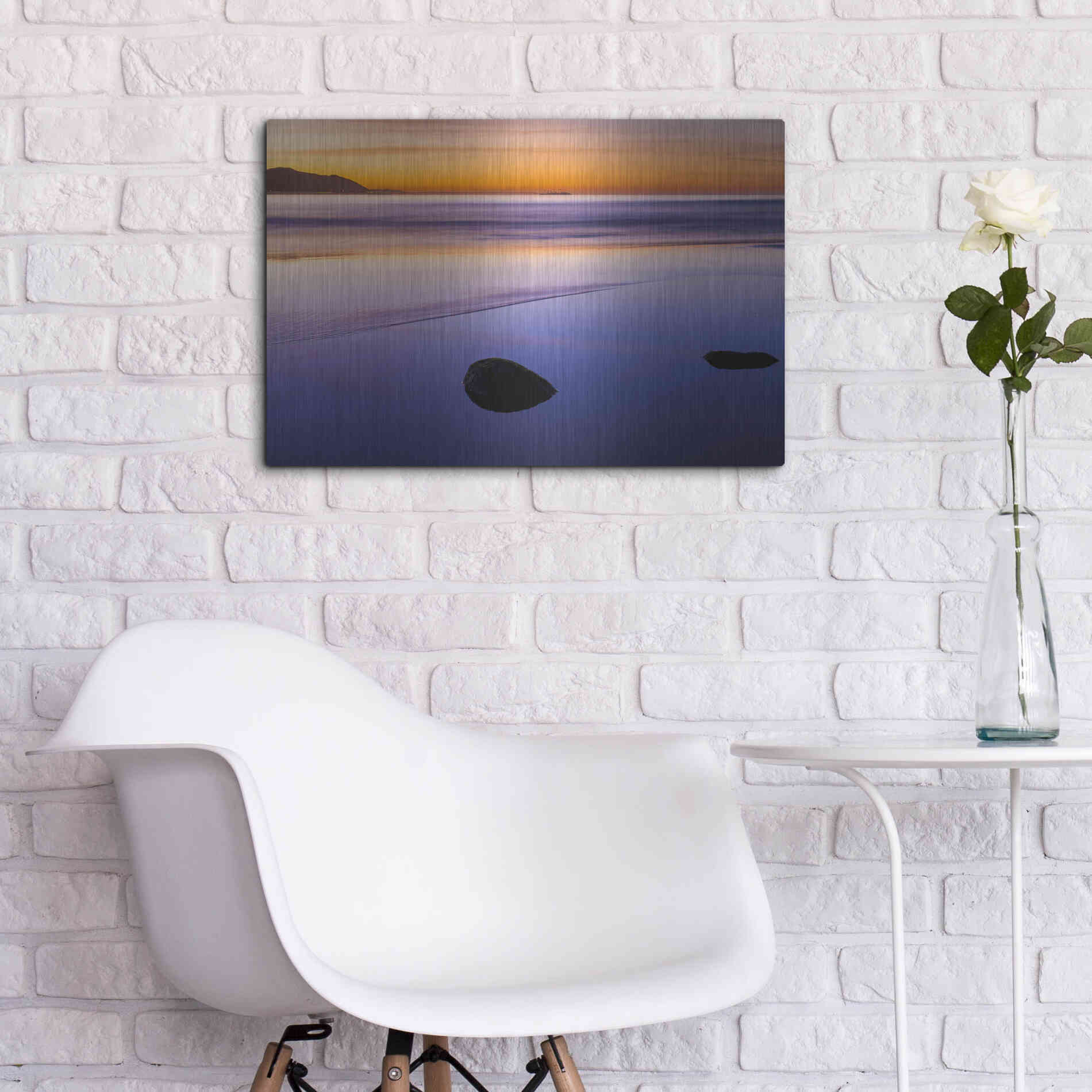 Luxe Metal Art 'Rincon Reflections' by Chris Moyer, Metal Wall Art,24x16