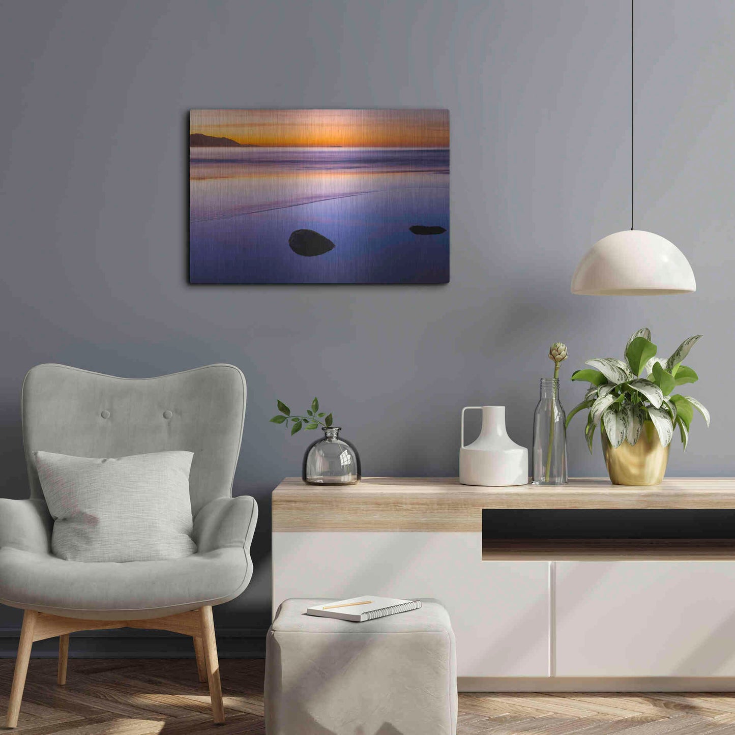 Luxe Metal Art 'Rincon Reflections' by Chris Moyer, Metal Wall Art,24x16