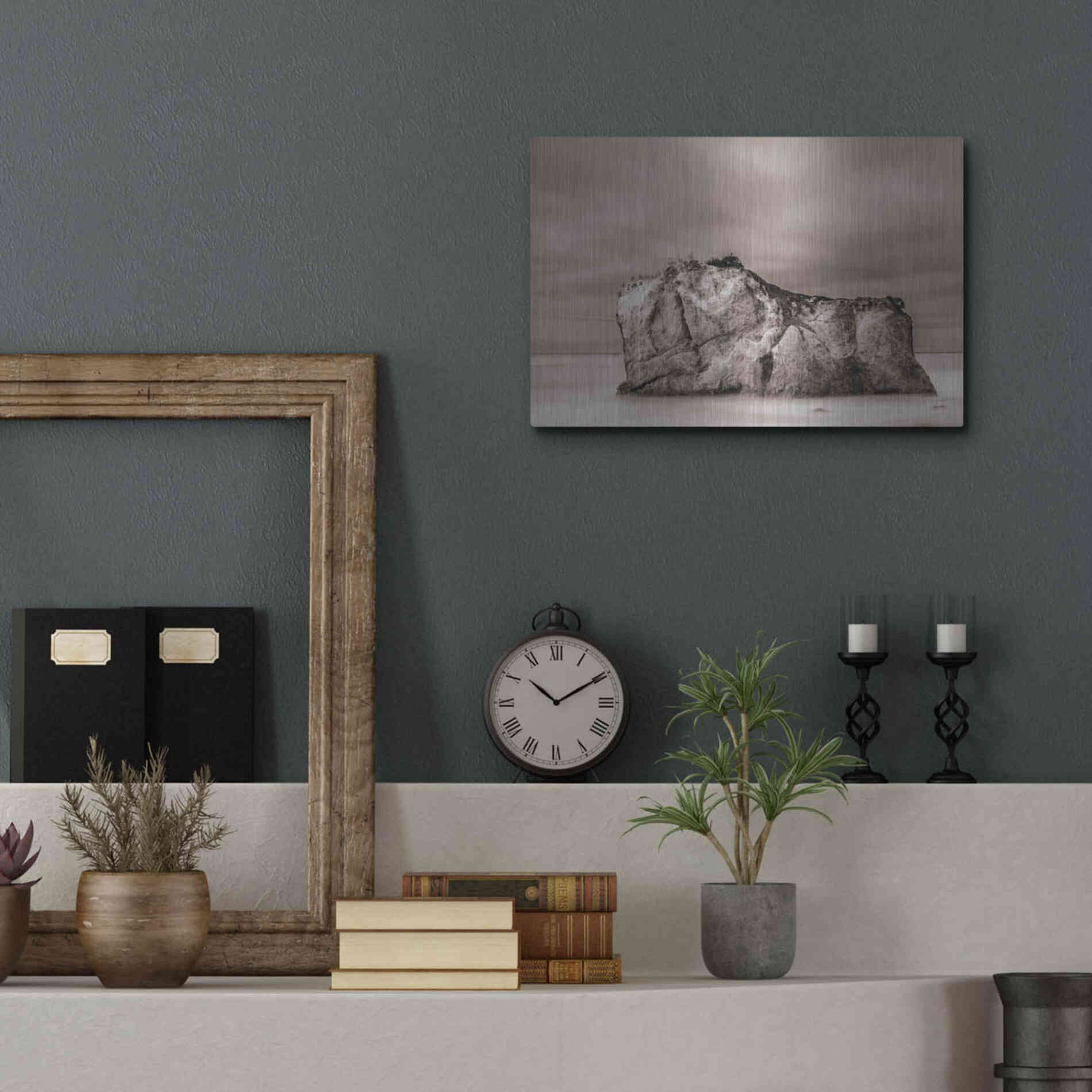 Luxe Metal Art 'Rock Solid' by Chris Moyer, Metal Wall Art,16x12