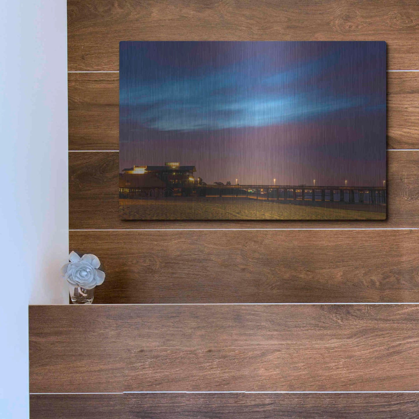 Luxe Metal Art 'Seafood Skies' by Chris Moyer, Metal Wall Art,16x12