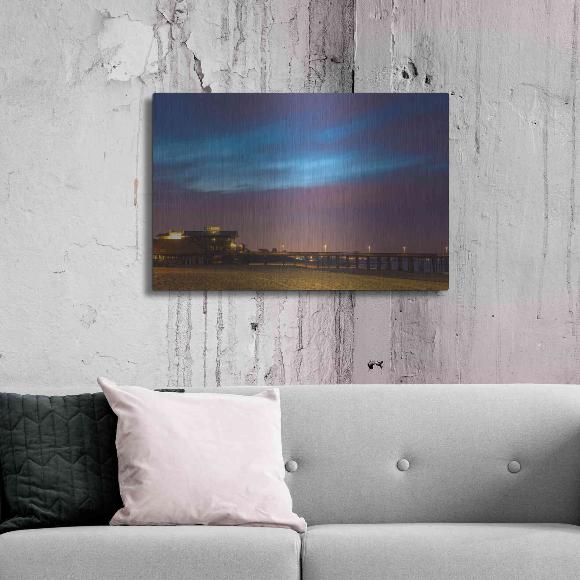 Luxe Metal Art 'Seafood Skies' by Chris Moyer, Metal Wall Art,36x24