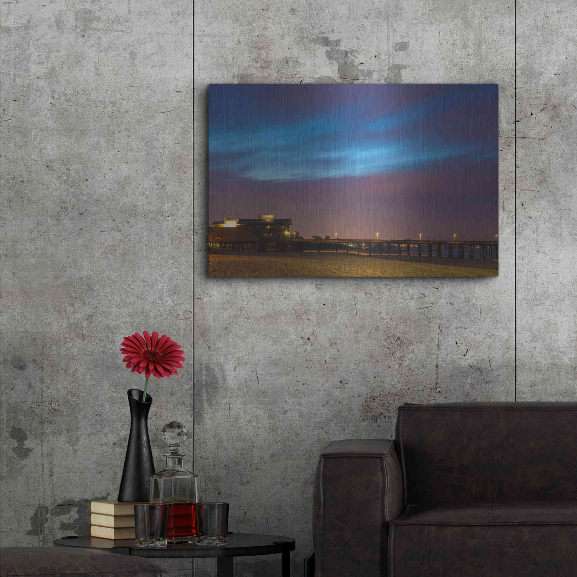 Luxe Metal Art 'Seafood Skies' by Chris Moyer, Metal Wall Art,36x24