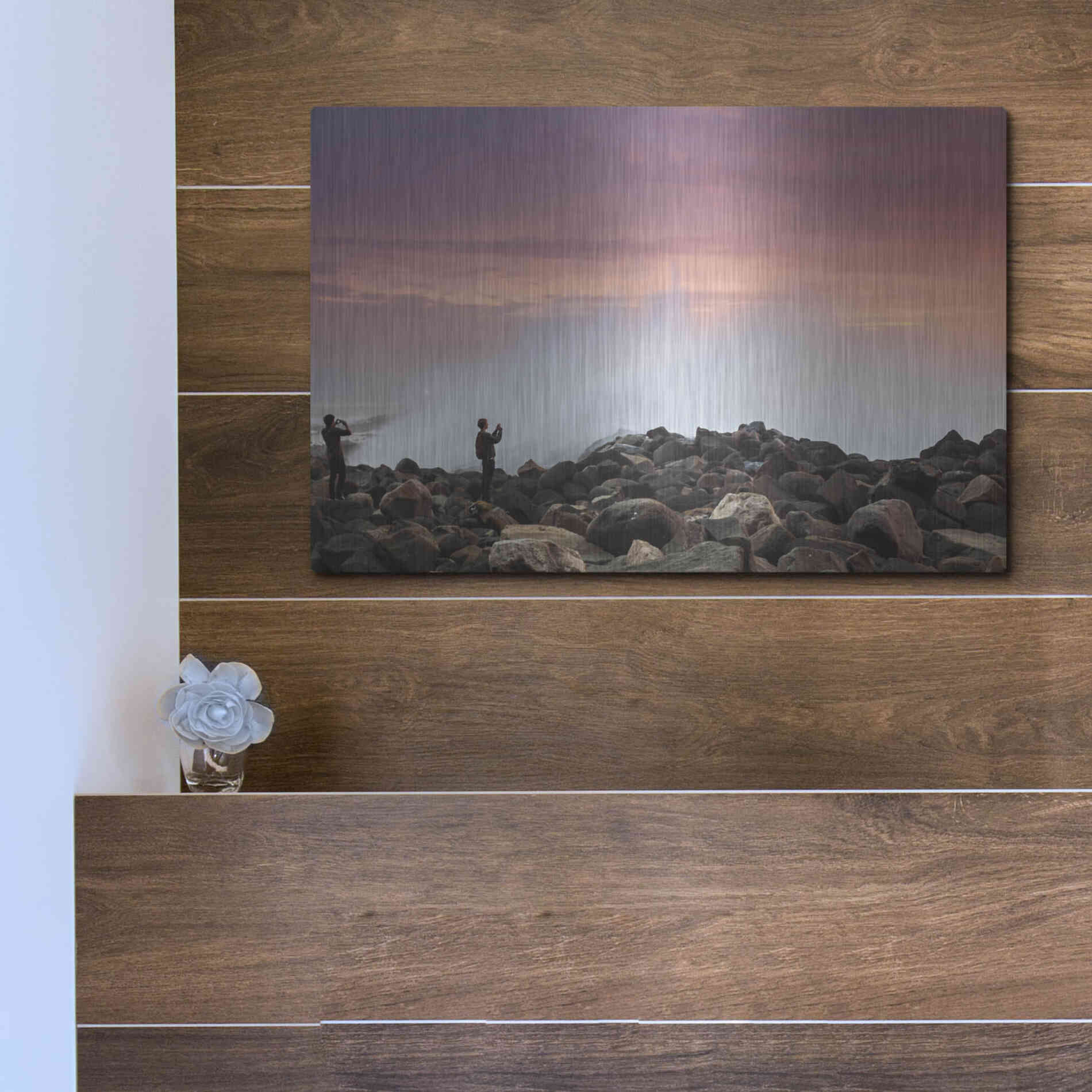 Luxe Metal Art 'Stand Back' by Chris Moyer, Metal Wall Art,16x12