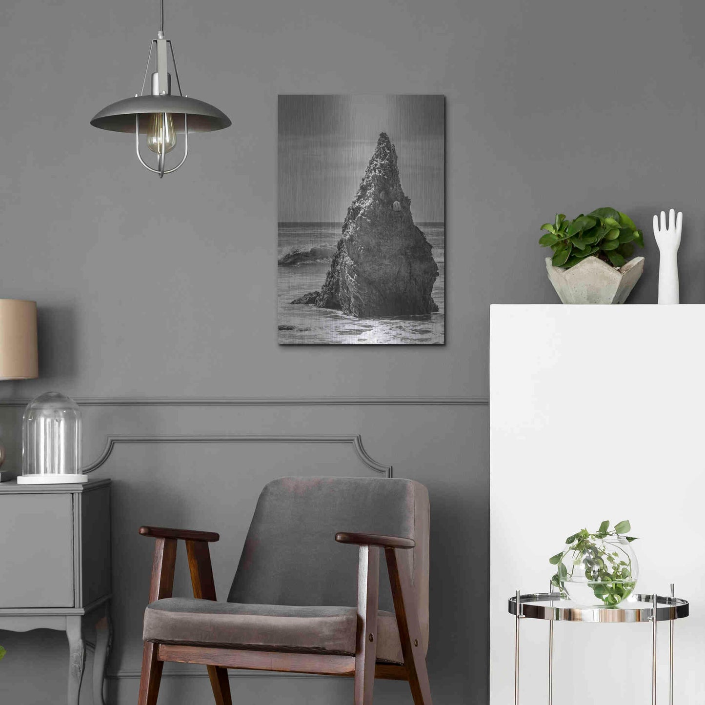 Luxe Metal Art 'Standing Up' by Chris Moyer, Metal Wall Art,16x24