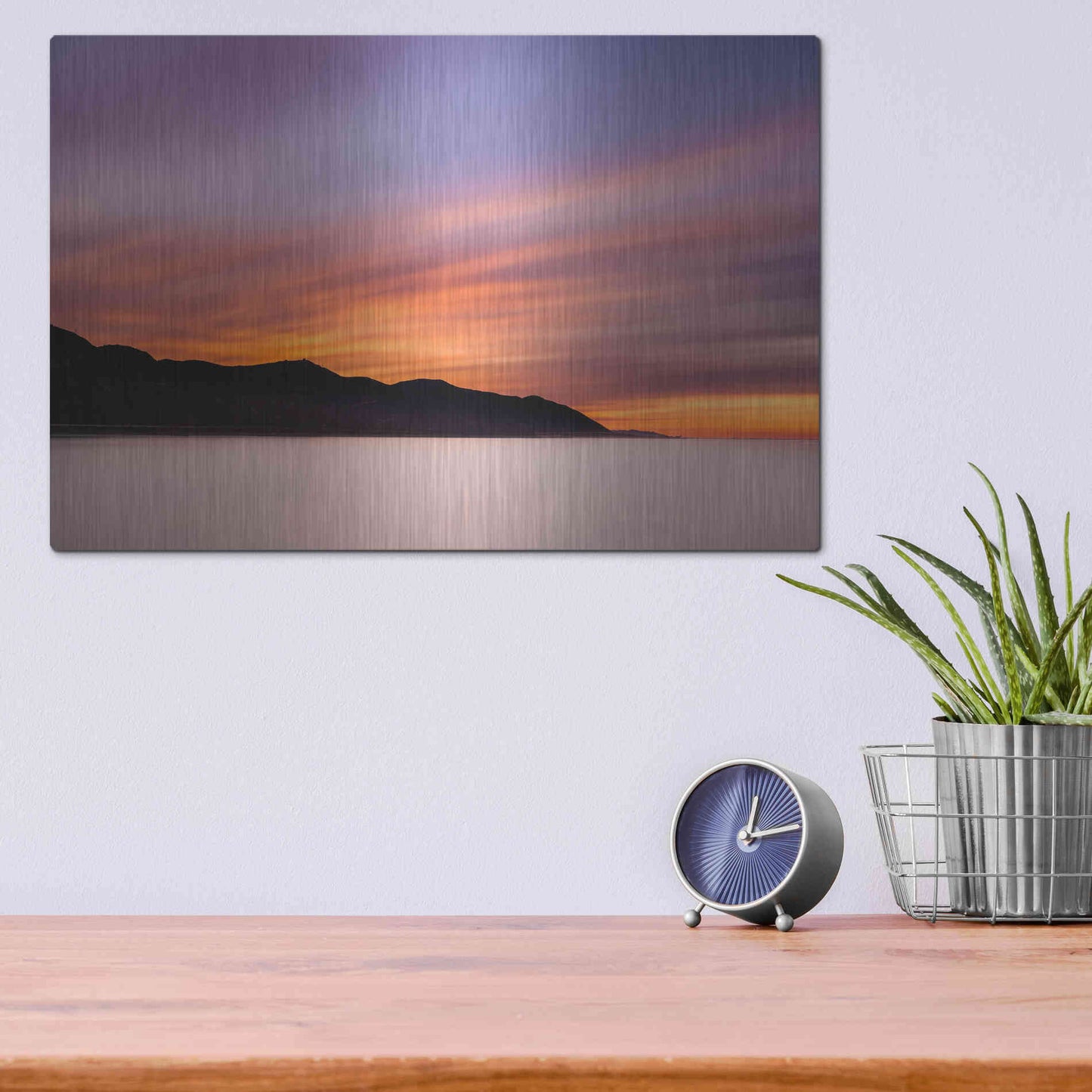 Luxe Metal Art 'Streaking Dawn' by Chris Moyer, Metal Wall Art,16x12
