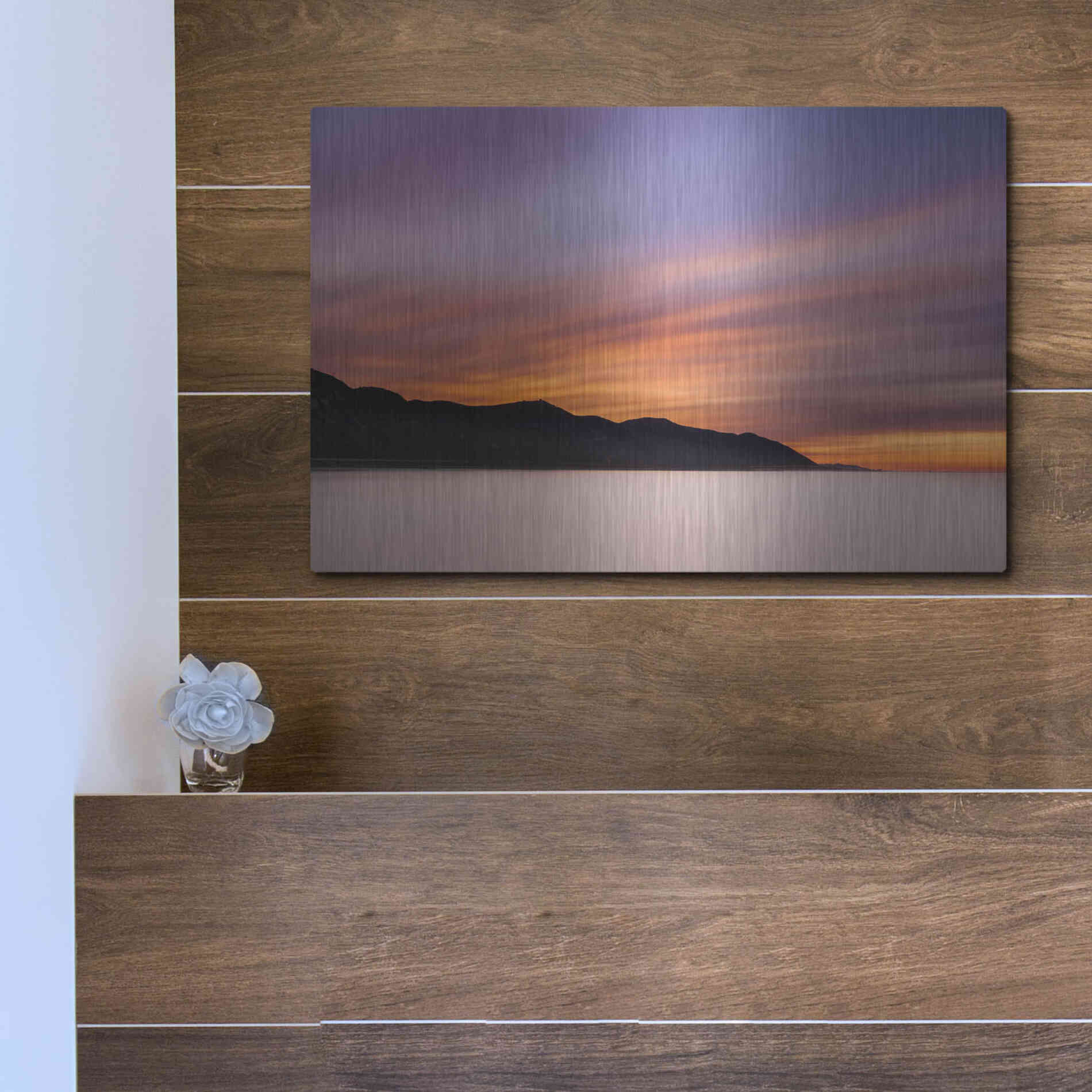 Luxe Metal Art 'Streaking Dawn' by Chris Moyer, Metal Wall Art,16x12