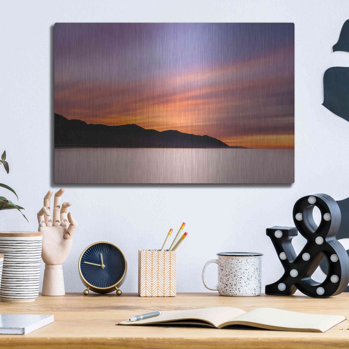 Luxe Metal Art 'Streaking Dawn' by Chris Moyer, Metal Wall Art,16x12