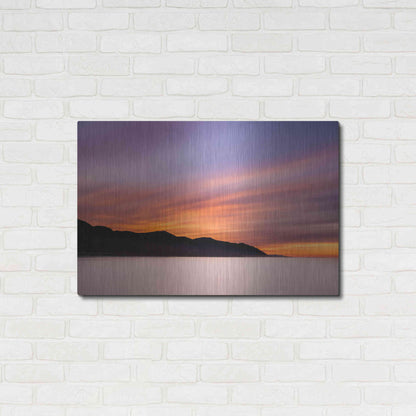 Luxe Metal Art 'Streaking Dawn' by Chris Moyer, Metal Wall Art,36x24