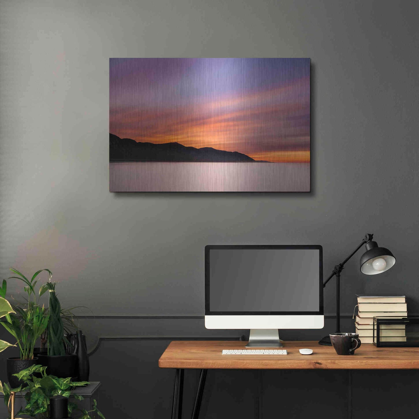 Luxe Metal Art 'Streaking Dawn' by Chris Moyer, Metal Wall Art,36x24