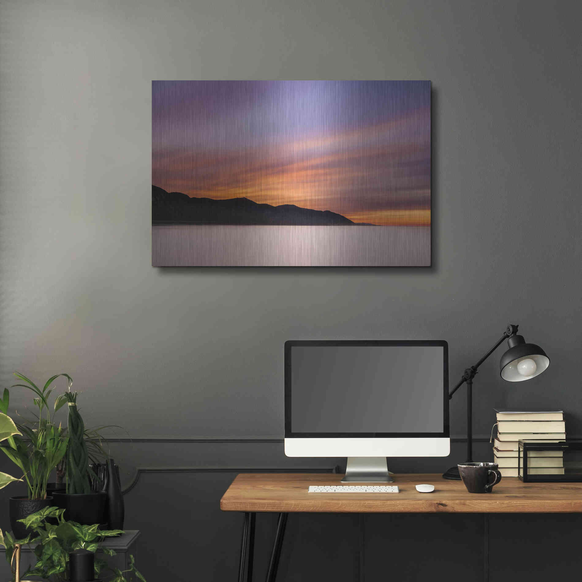 Luxe Metal Art 'Streaking Dawn' by Chris Moyer, Metal Wall Art,36x24