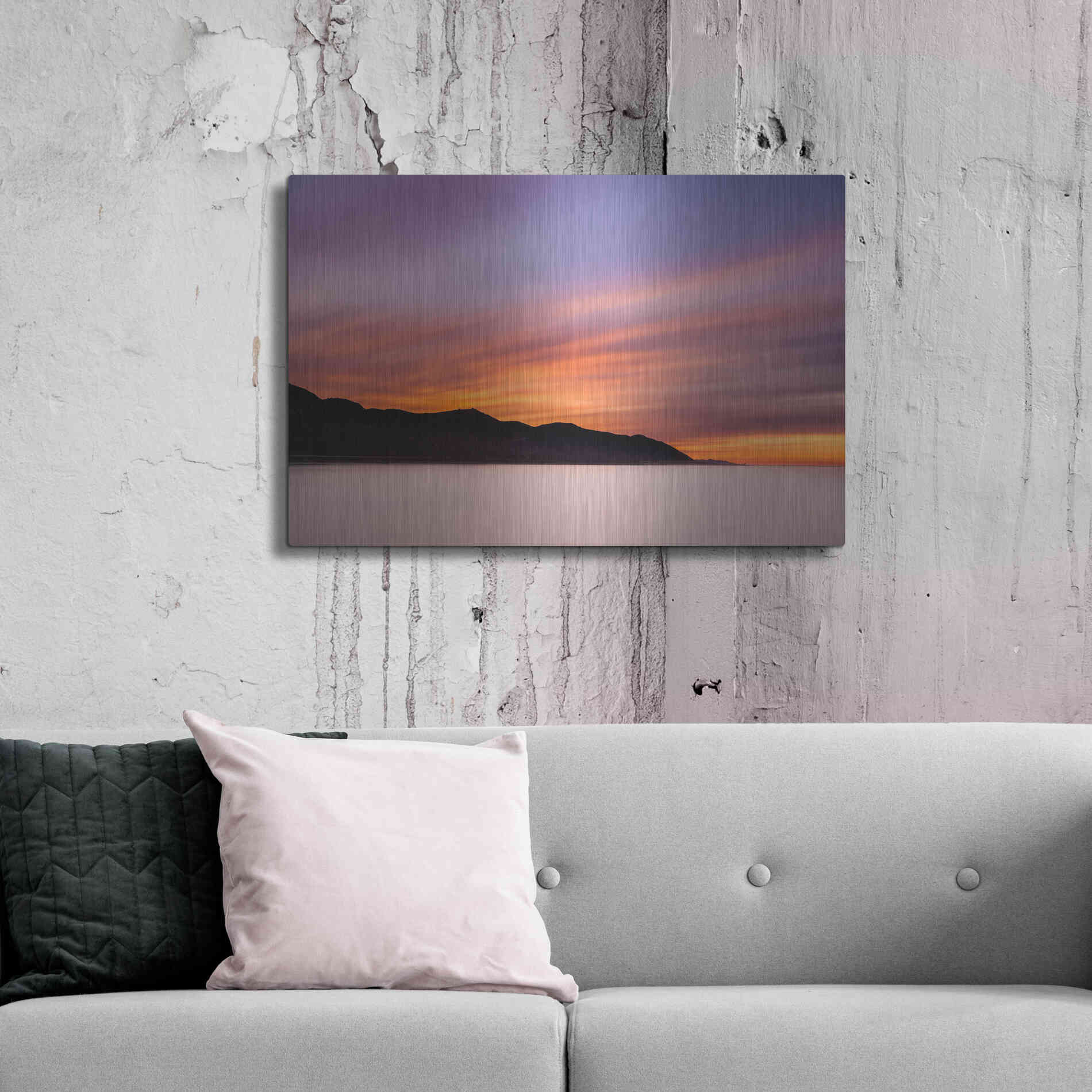 Luxe Metal Art 'Streaking Dawn' by Chris Moyer, Metal Wall Art,36x24