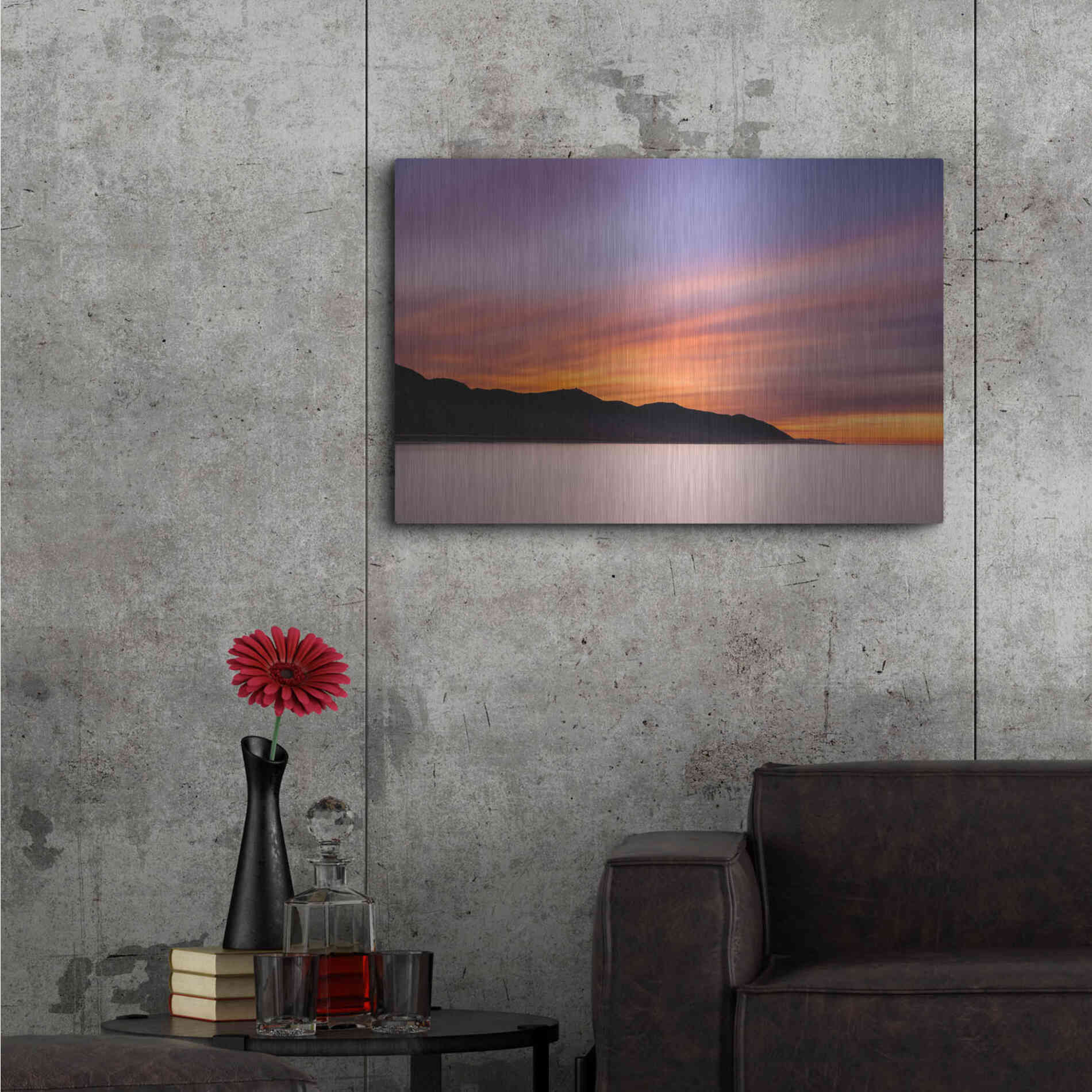 Luxe Metal Art 'Streaking Dawn' by Chris Moyer, Metal Wall Art,36x24
