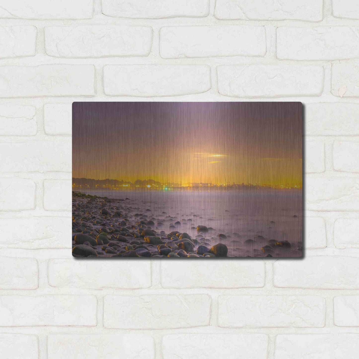 Luxe Metal Art 'Sunrise At Surfer's Point' by Chris Moyer, Metal Wall Art,16x12
