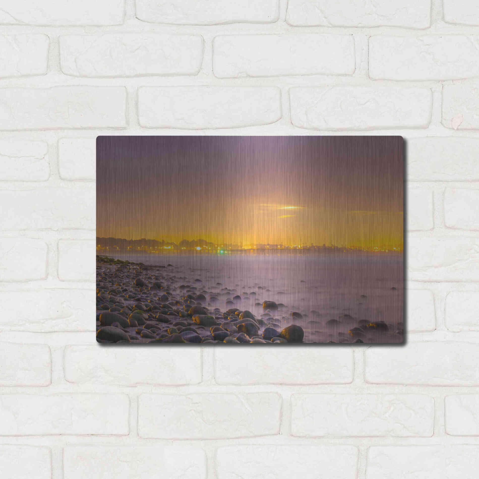 Luxe Metal Art 'Sunrise At Surfer's Point' by Chris Moyer, Metal Wall Art,16x12