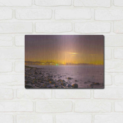 Luxe Metal Art 'Sunrise At Surfer's Point' by Chris Moyer, Metal Wall Art,16x12