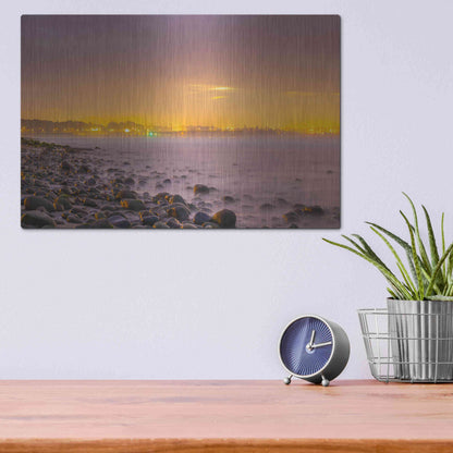 Luxe Metal Art 'Sunrise At Surfer's Point' by Chris Moyer, Metal Wall Art,16x12