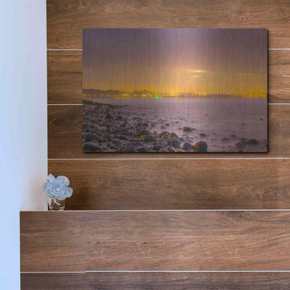 Luxe Metal Art 'Sunrise At Surfer's Point' by Chris Moyer, Metal Wall Art,16x12