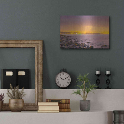 Luxe Metal Art 'Sunrise At Surfer's Point' by Chris Moyer, Metal Wall Art,16x12