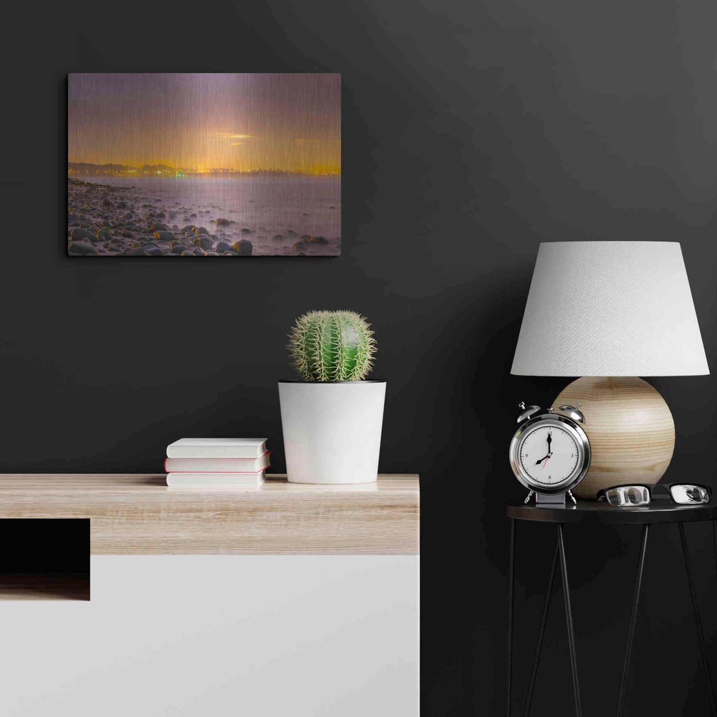 Luxe Metal Art 'Sunrise At Surfer's Point' by Chris Moyer, Metal Wall Art,24x16
