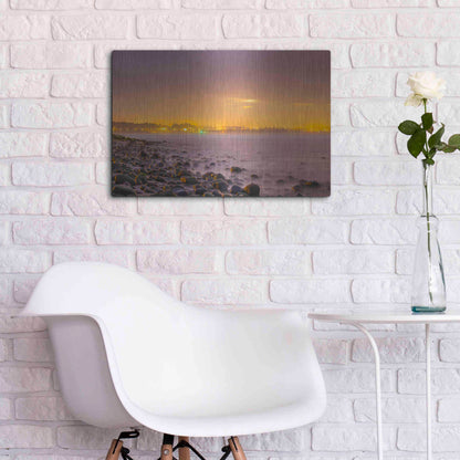 Luxe Metal Art 'Sunrise At Surfer's Point' by Chris Moyer, Metal Wall Art,24x16