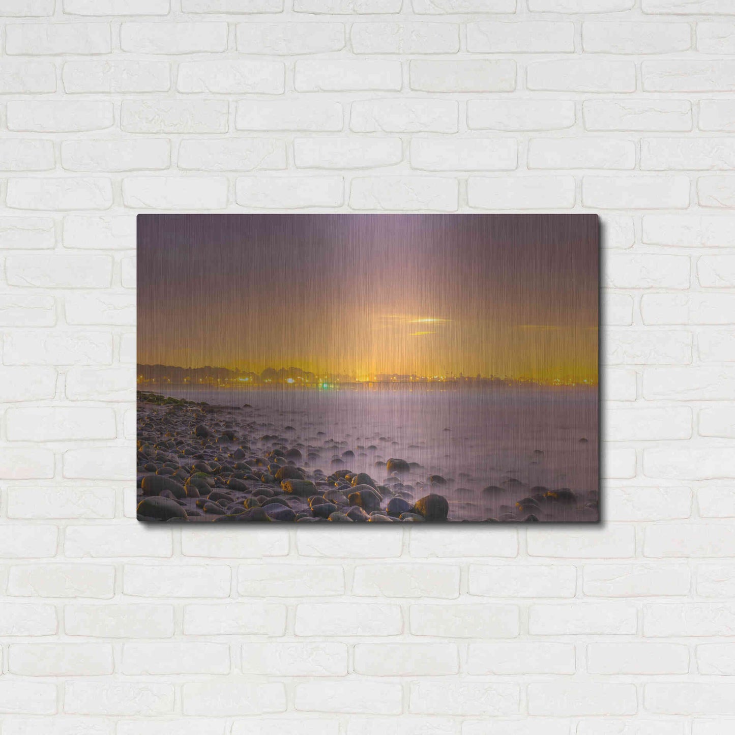 Luxe Metal Art 'Sunrise At Surfer's Point' by Chris Moyer, Metal Wall Art,36x24