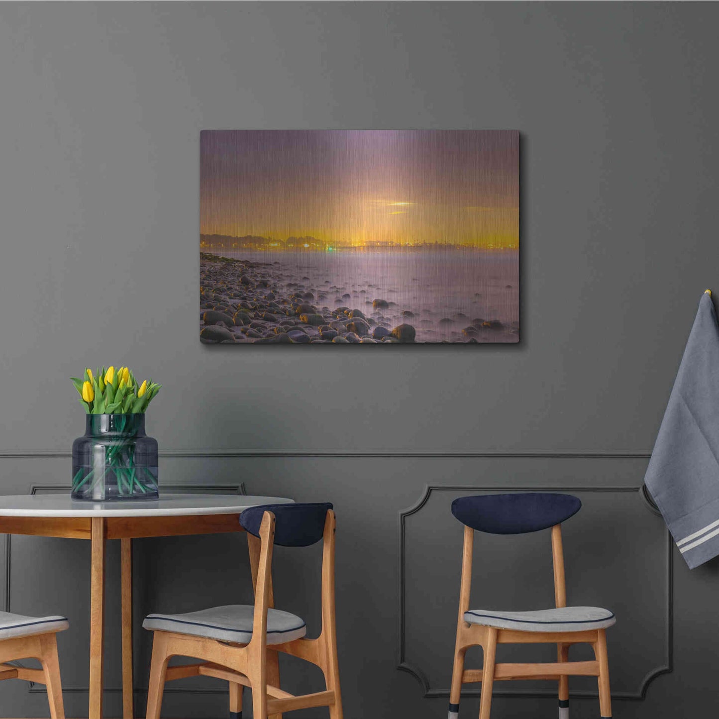 Luxe Metal Art 'Sunrise At Surfer's Point' by Chris Moyer, Metal Wall Art,36x24