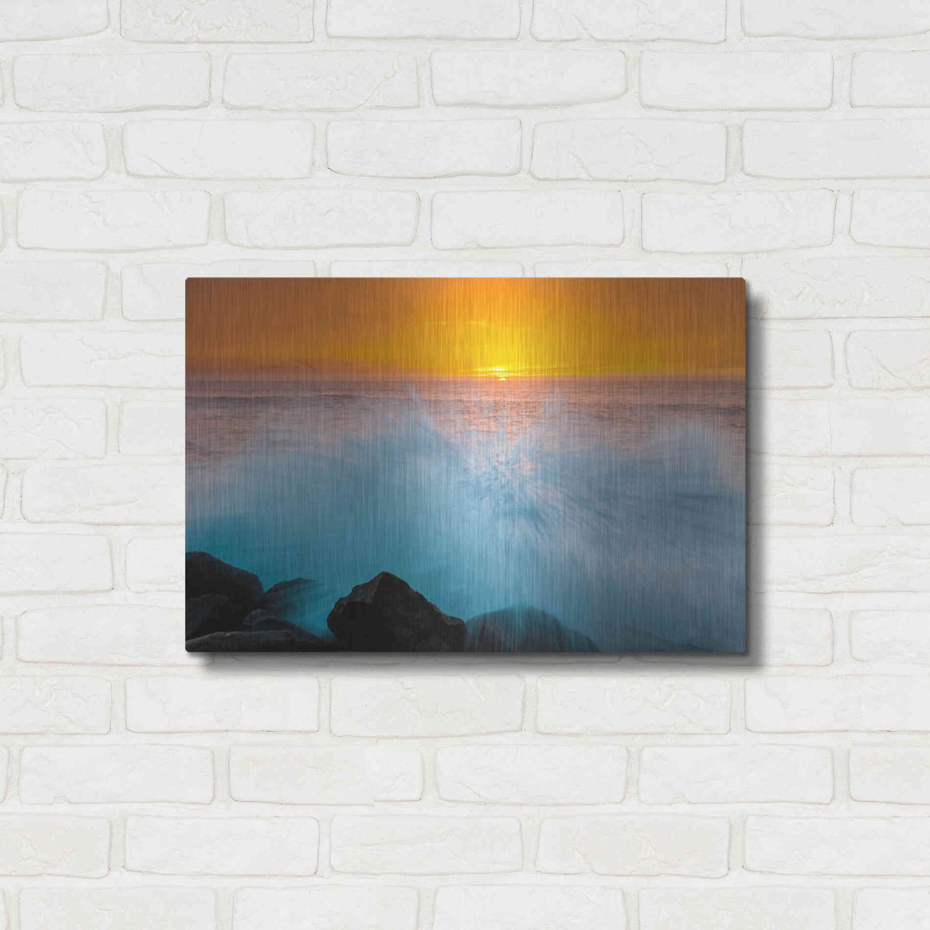 Luxe Metal Art 'Sunset Splash' by Chris Moyer, Metal Wall Art,24x16