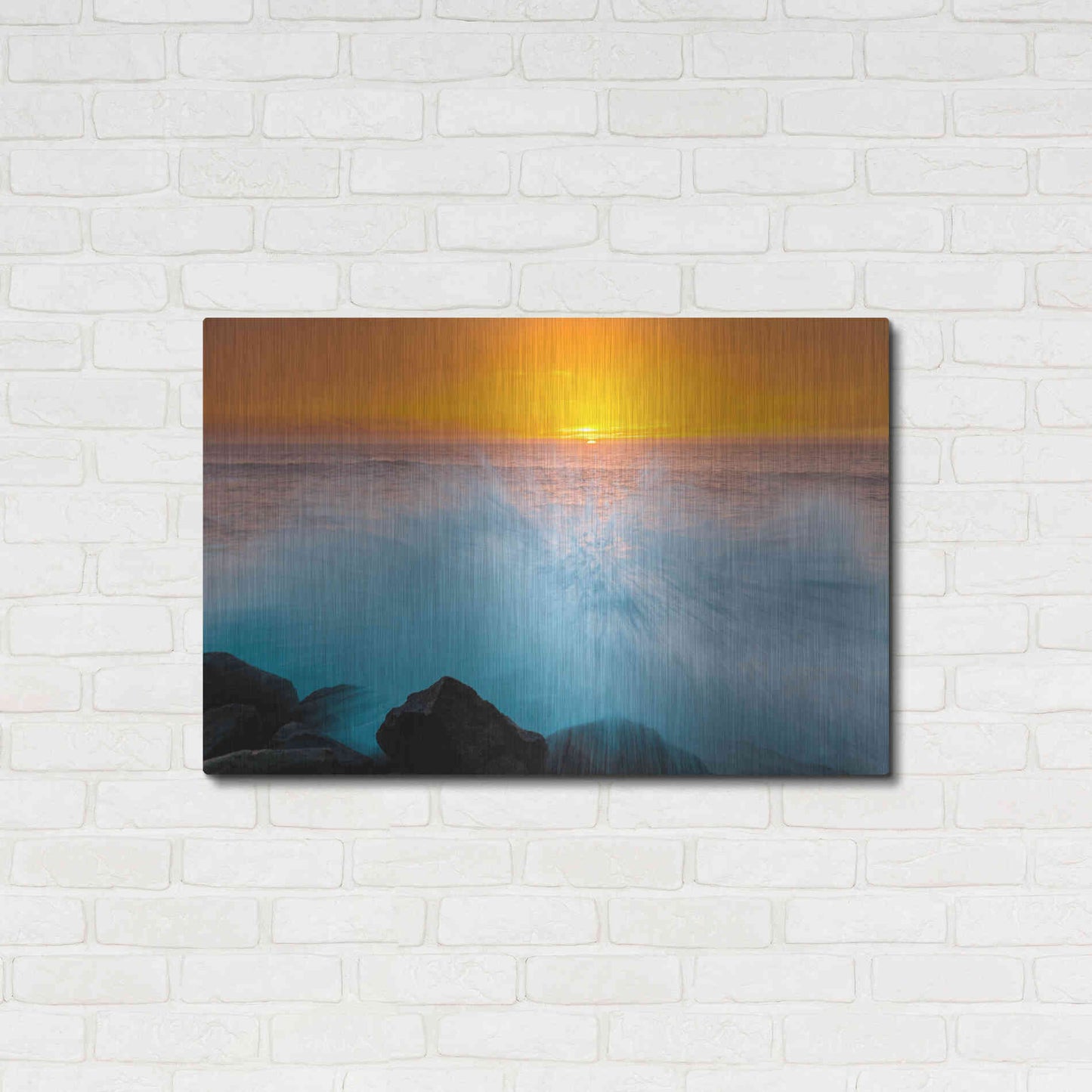 Luxe Metal Art 'Sunset Splash' by Chris Moyer, Metal Wall Art,36x24