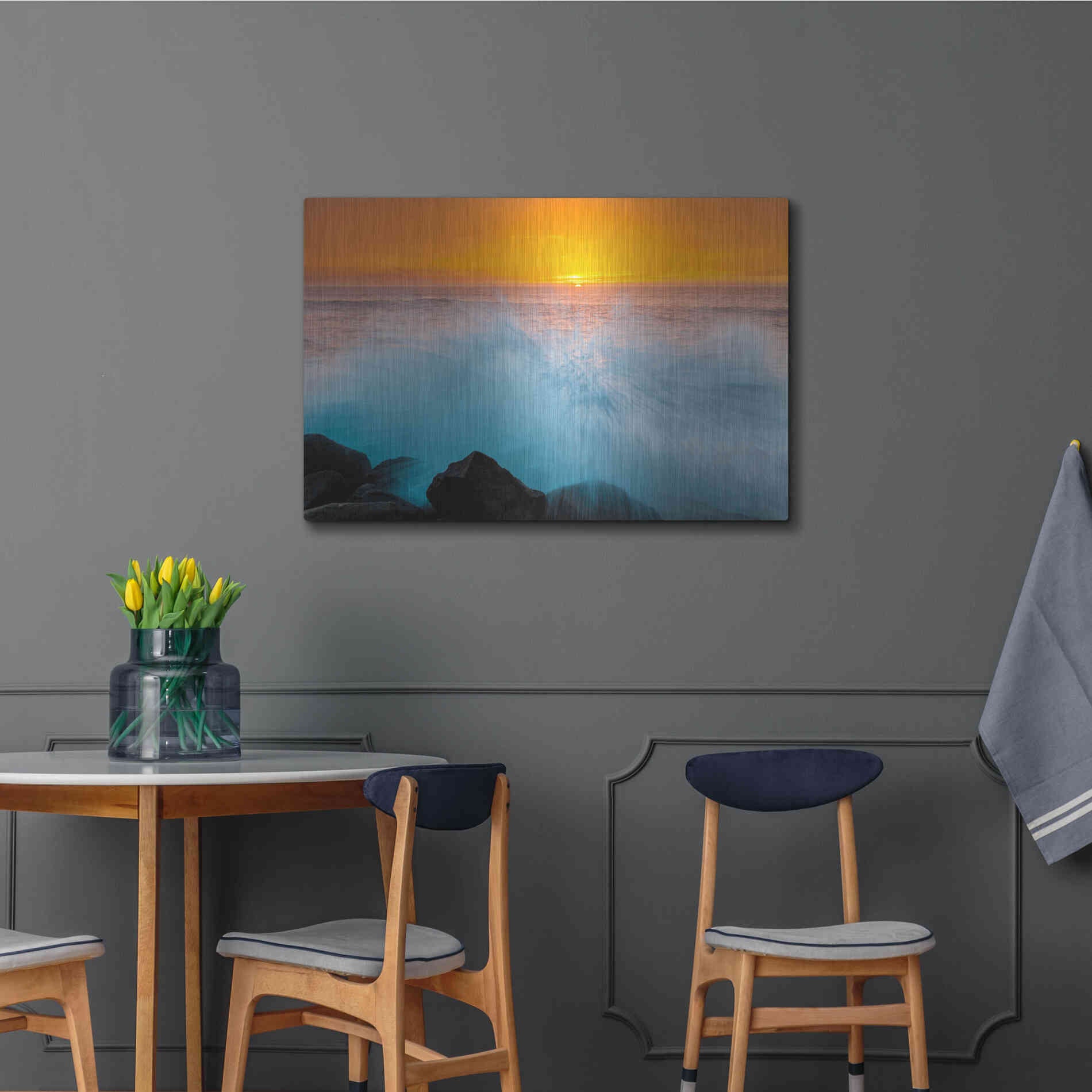 Luxe Metal Art 'Sunset Splash' by Chris Moyer, Metal Wall Art,36x24