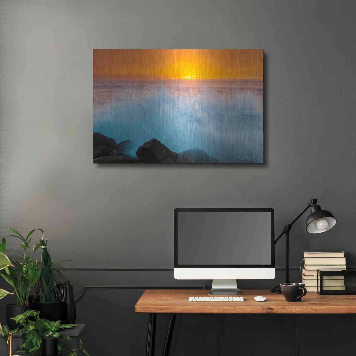 Luxe Metal Art 'Sunset Splash' by Chris Moyer, Metal Wall Art,36x24