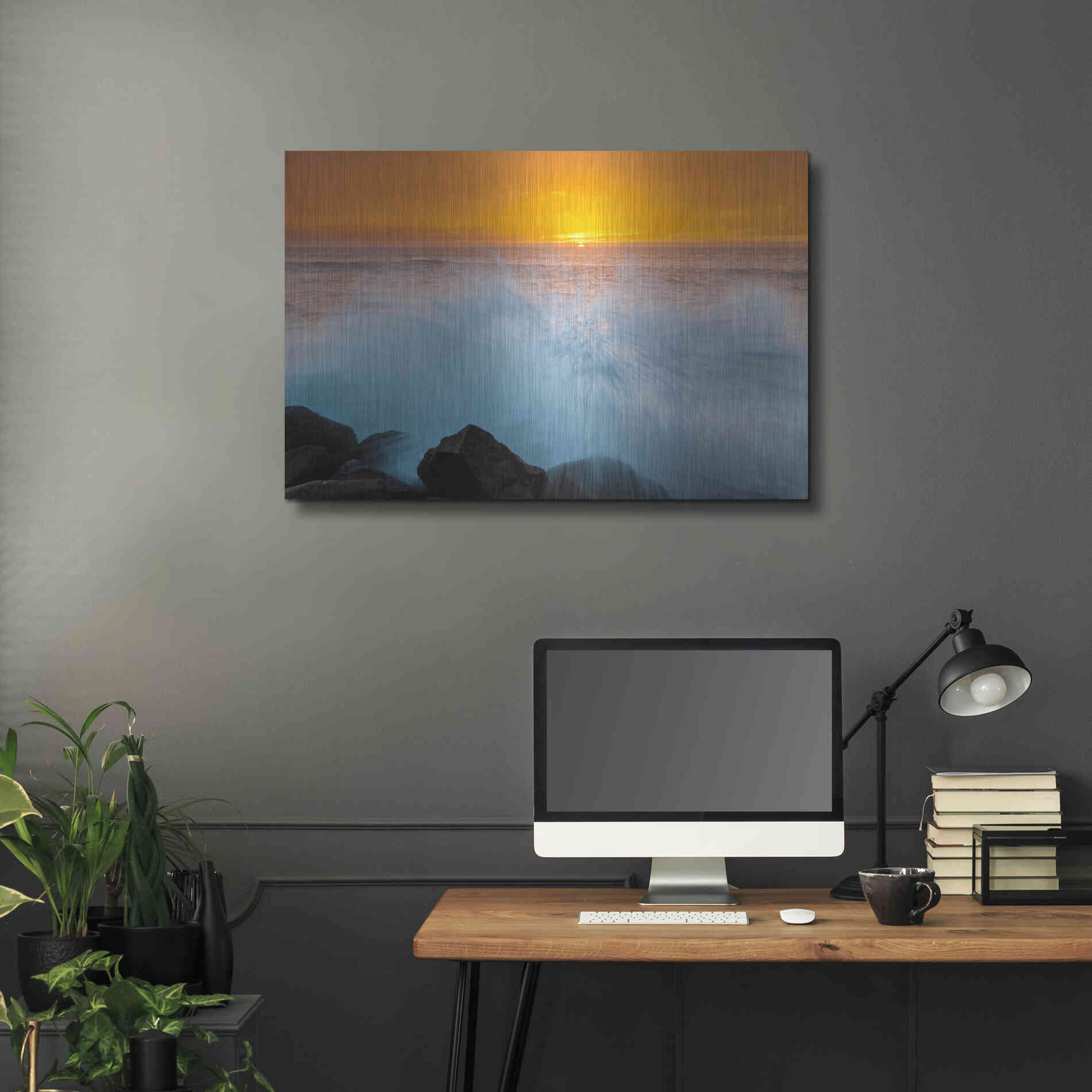 Luxe Metal Art 'Sunset Splash' by Chris Moyer, Metal Wall Art,36x24