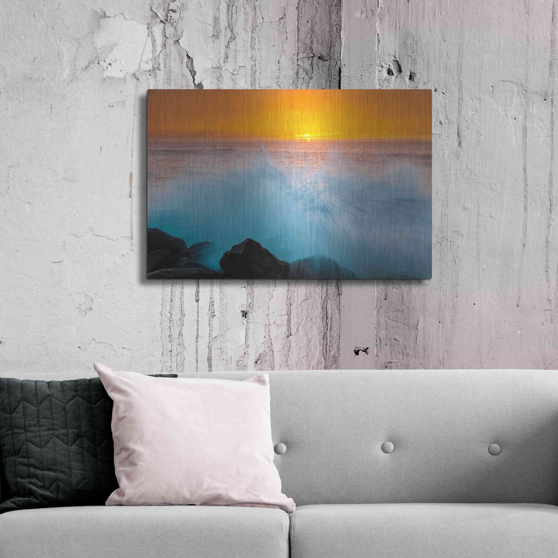 Luxe Metal Art 'Sunset Splash' by Chris Moyer, Metal Wall Art,36x24